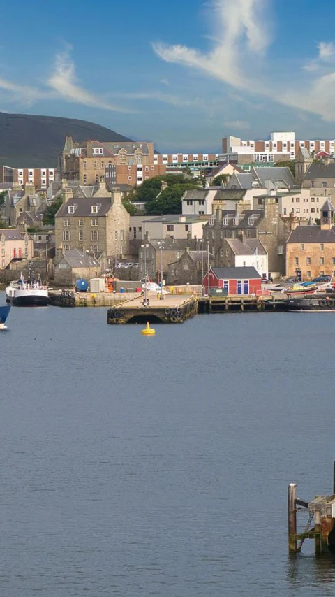 The Bressay ferry Fivla arrives in Lerwick