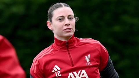 Rafaela Borggrafe wearing Liverpool training kit