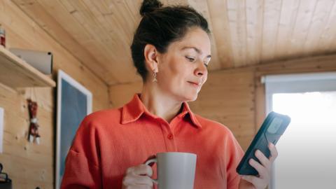 A woman using her smartphone