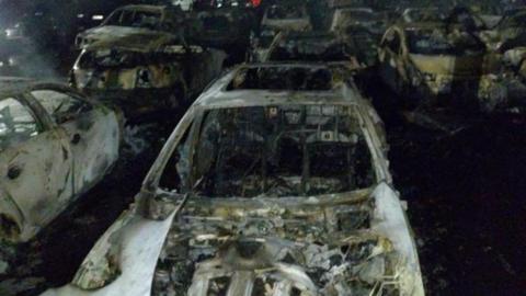 Cars after a fire