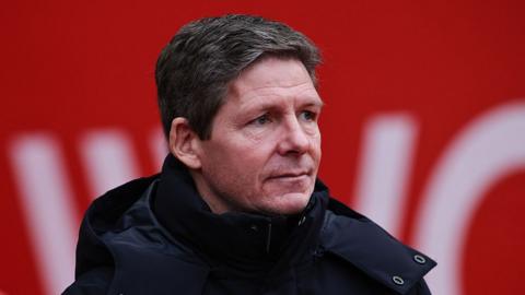 Oliver Glasner looks on thoughtfully