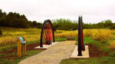 The wheels monument at Silverhill