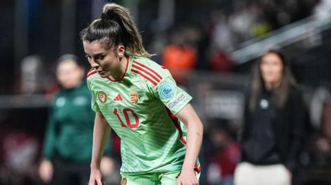 Anna Csiki in action for Hungary 