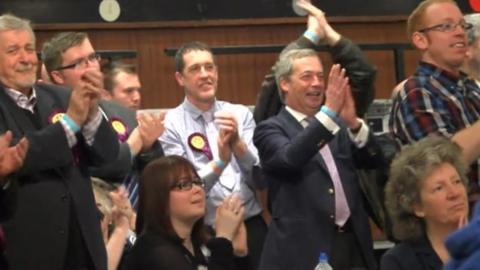 UKIP candidates celebrate the declaration 