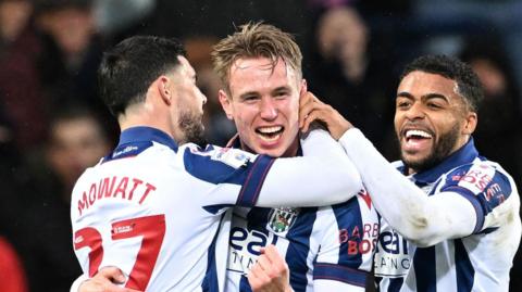 Torbjorn Heggem celebrates his first goal for West Bromwich Albion in the 2-2 draw with Sheffield United 