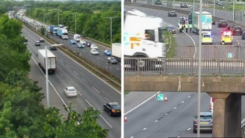 Motorway crash scene