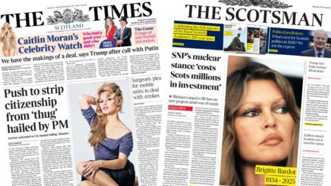 index picture combining the front pages of two newspapers