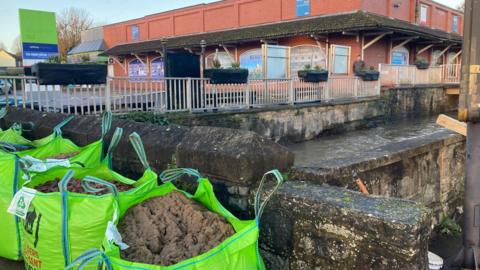 Sandbags in Lydney