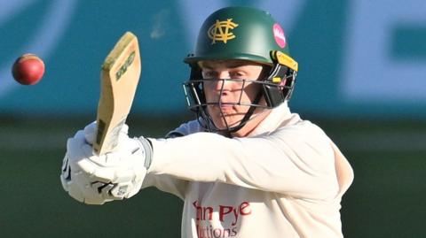 Freddie McCann batting for Notts