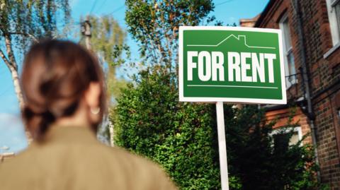 a for rent sign outside a house