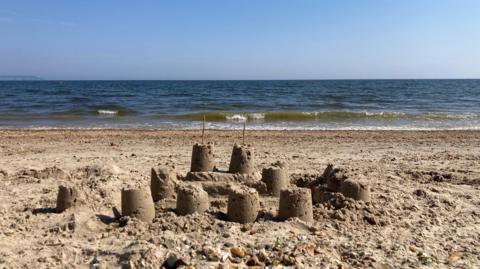 WEDNESDAY - Sandcastles on the beach at Mudeford