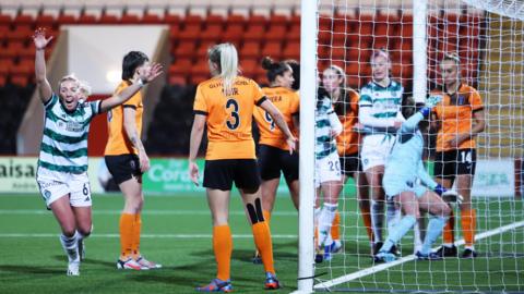 Chloe Craig celebrates against Glasgow City