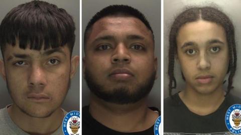 Three West Midlands Police mugshots depicting men