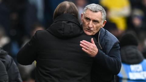 Leeds boss Daniel Farke and Albion head coach Tony Mowbray