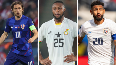 Luka Modric, Antoine Semenyo and Anibal Godoy in a three-way split picture