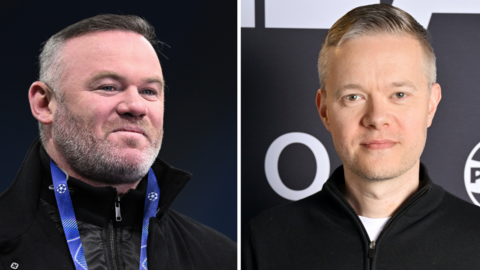 A split image of Wayne Rooney and Mark Goldbridge