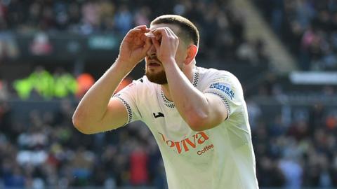 Swansea City's Zan Vipotnik celebrates