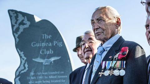 Jan Stangryciuk and other WW2 veterans at the National Memorial Arboretum 