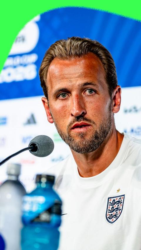 Harry Kane at a press conference in Dallas during the 2026 World Cup, 17 June 2026