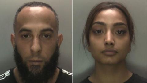 Custody photos of Joshua Hawkins and Aliyah Amin.