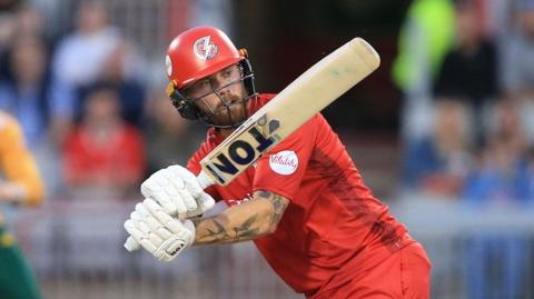 Phil Salt batting for Lancashire against Notts