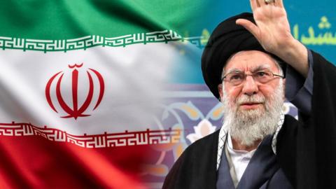 image of Ayatollah Ali Khamenei, the Supreme Leader waving