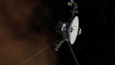 An artist's impression of Voyager 1 in space.