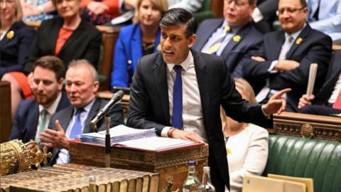 Rishi Sunak during PMQs