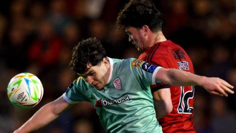 Action from Bohemians v Derry City at Dalymount Park