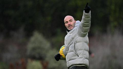Enzo Maresca during a training session
