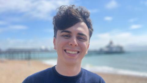 Sonny Monaghan on Eastbourne beach