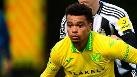 Dylan Jones in action for Norwich City's youth setup