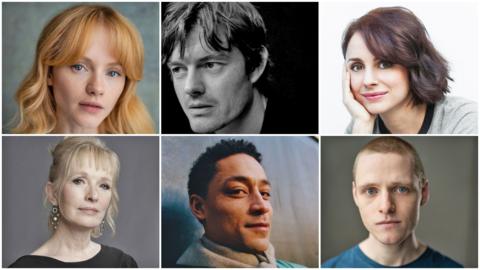 L-R, Top-Bottom: Emma Laird, Sam Riley, Laura Fraser, Lindsay Duncan, Ben Coyle Larner, Lewis Gribben