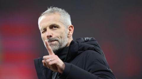 Marco Rose gesturing to supporters