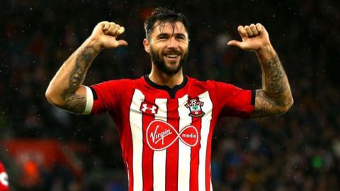 Charlie Austin celebrates after scoring for Southampton.