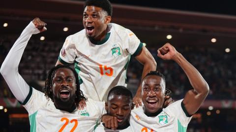Ivory Coast celebrate a goal
