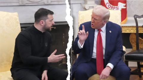 Volodymyr Zelensky and Donald Trump 