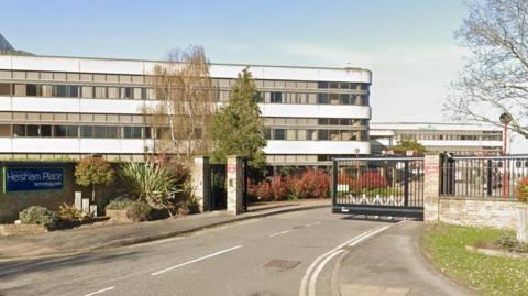 A google map image of Hersham Technology Park in Hersham, Surrey. 