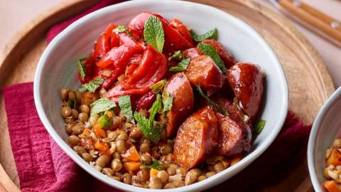Lentils and chorizo