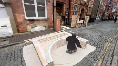 Film set being built on High Street in Hull