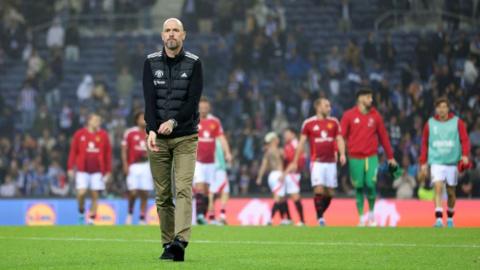 Erik ten Hag following Manchester United's 3-3 draw with Porto