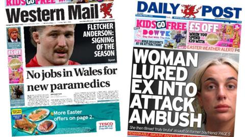 Front page of Western Mail and Daily Post