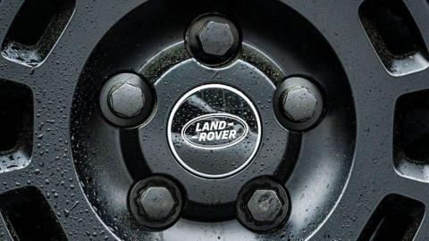 Close up of a Land Rover's wheel 