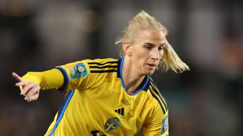 Sofia Jakobsson playing for Sweden