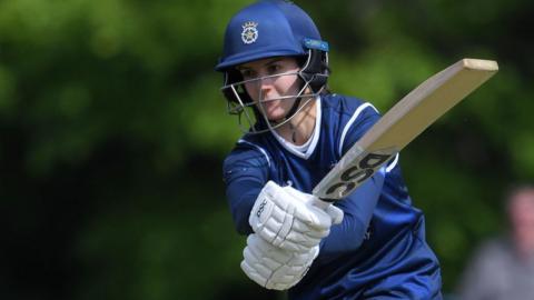 Charli Knott, of Hampshire Women, batting in the Women's One-Day Cup