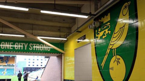 View from the player's tunnel at Norwich City's Carrow Road ground