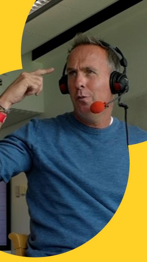 Michael Vaughan commentating 