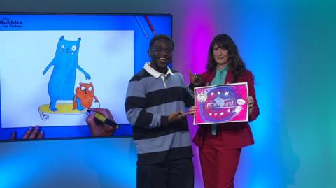 De-Graft and Liz Pichon in the studio