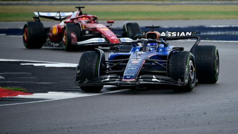 Williams' Thai driver Alexander Albon drives during the Formula One British Grand Prix at the Silverstone motor racing circuit in Silverstone, central England, on 6 July 2025.