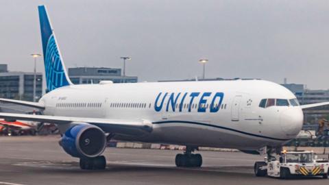 United Airlines Boeing 767 wide body aircraft.